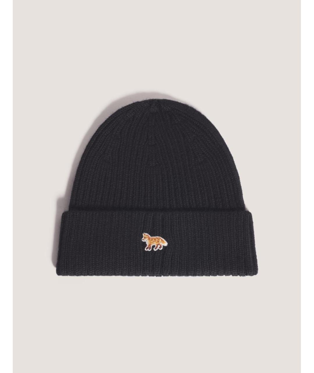 MAISON KITSUNE Черная шерстяная шапка, фото 3