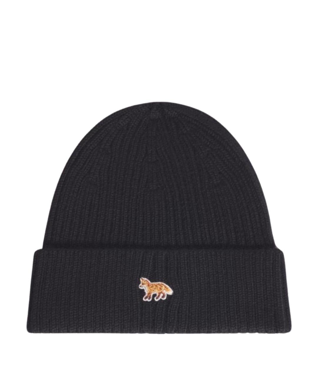 MAISON KITSUNE Черная шерстяная шапка, фото 1