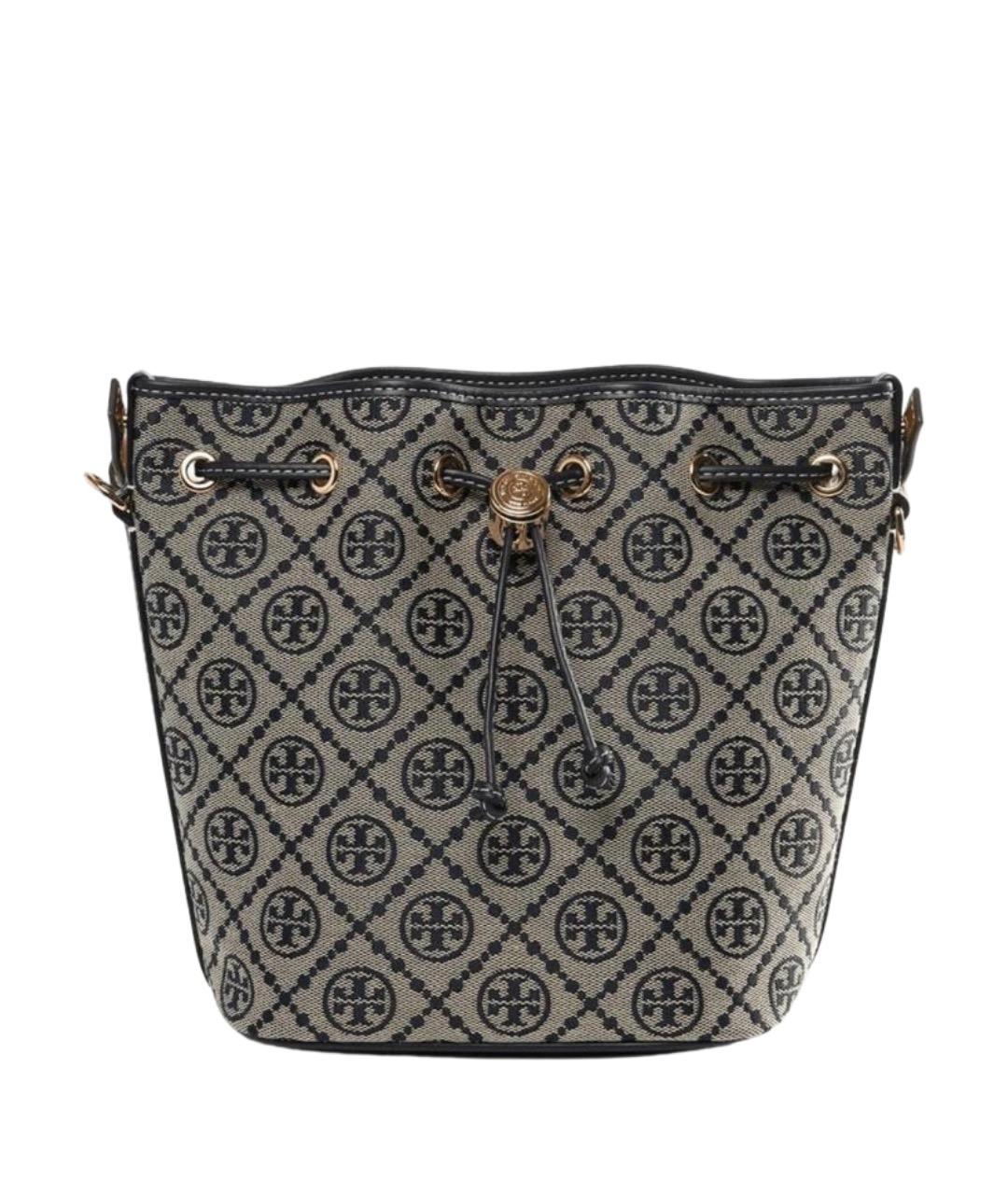 TORY BURCH Темно-синяя хлопковая сумка тоут, фото 1