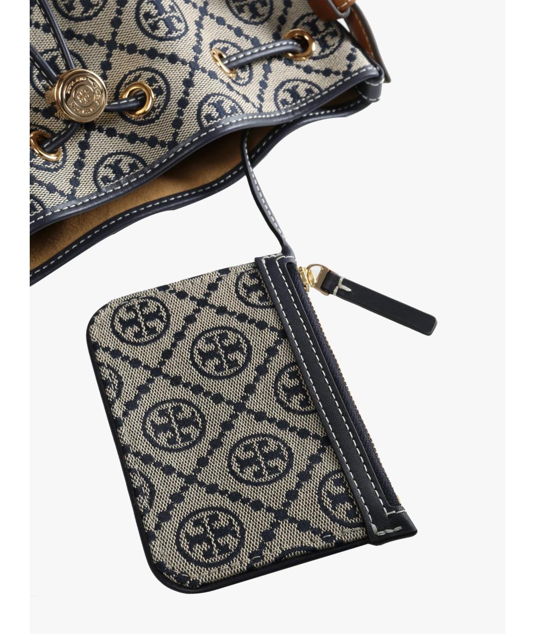TORY BURCH Темно-синяя хлопковая сумка тоут, фото 3