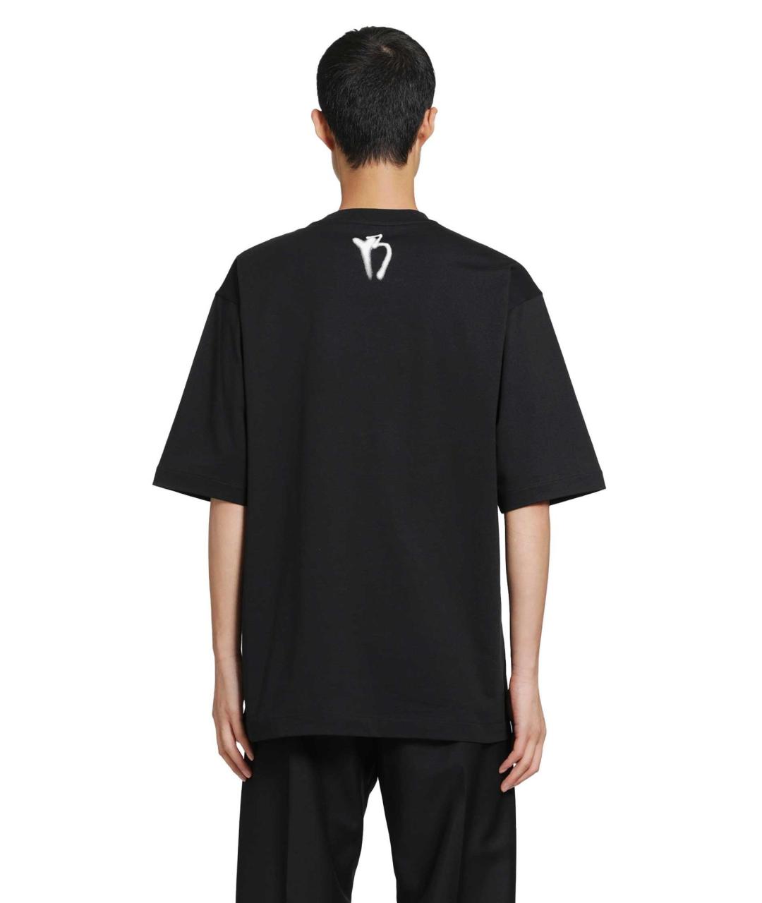 Y-3 Черная хлопковая футболка, фото 2