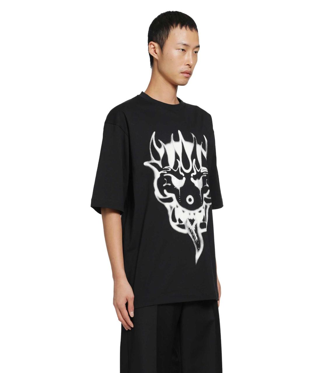 Y-3 Черная хлопковая футболка, фото 3