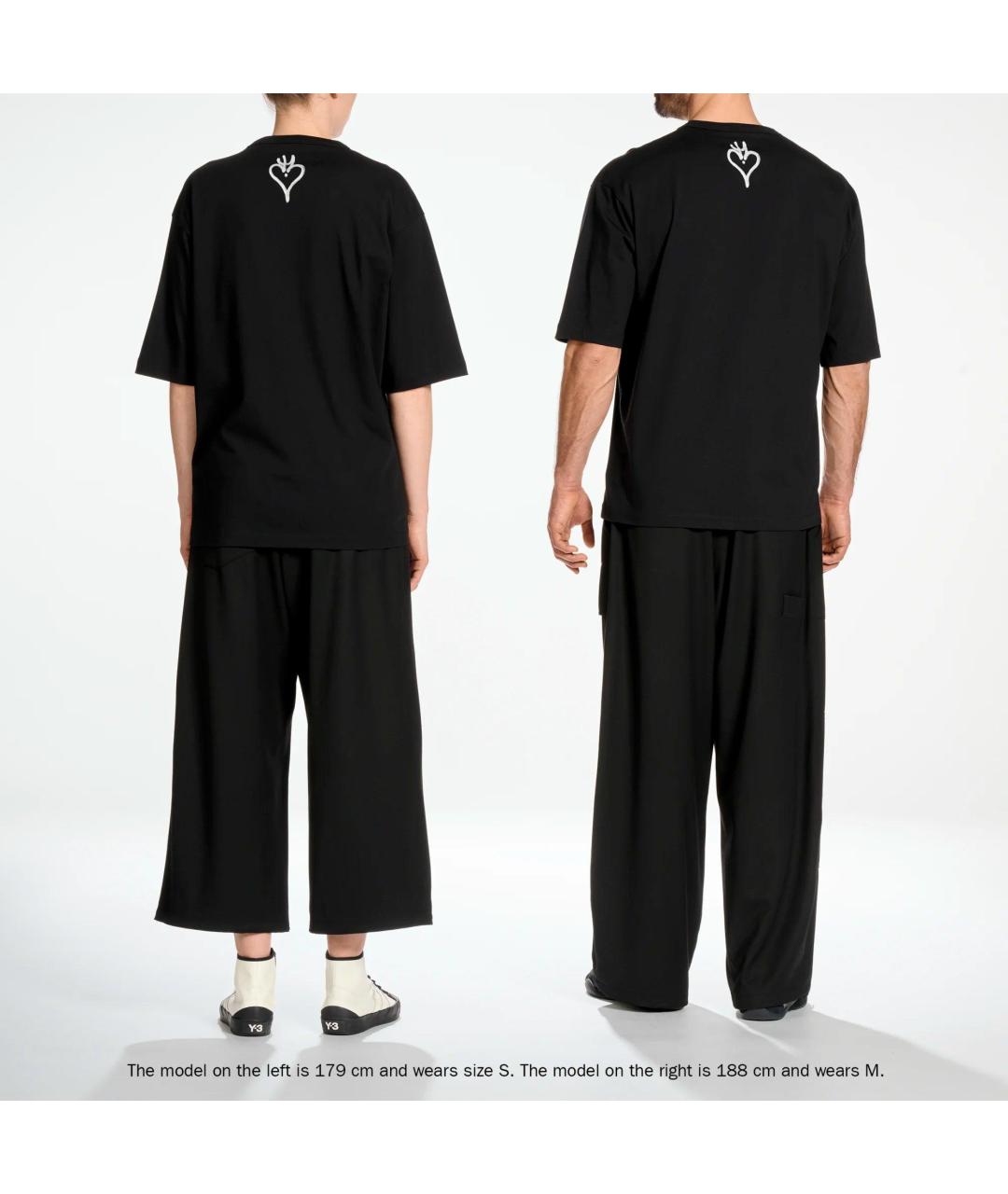 Y-3 Черная хлопковая футболка, фото 2