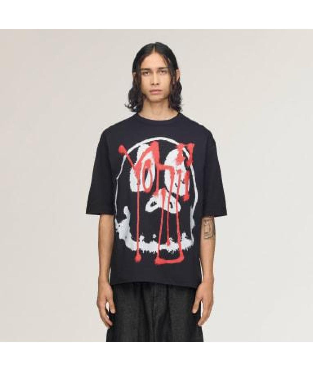 Y-3 Черная хлопковая футболка, фото 3