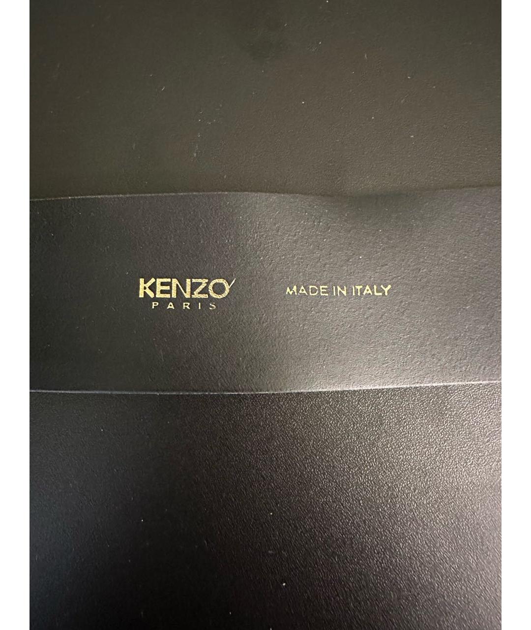 KENZO Черный кожаный ремень, фото 3