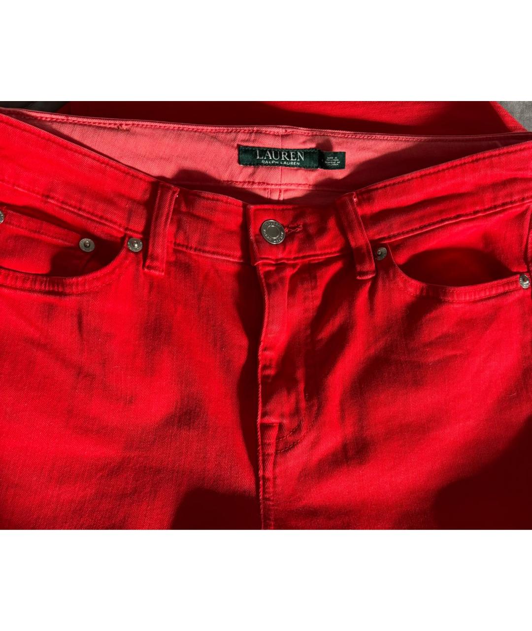 RALPH LAUREN Красные деним брюки узкие, фото 5