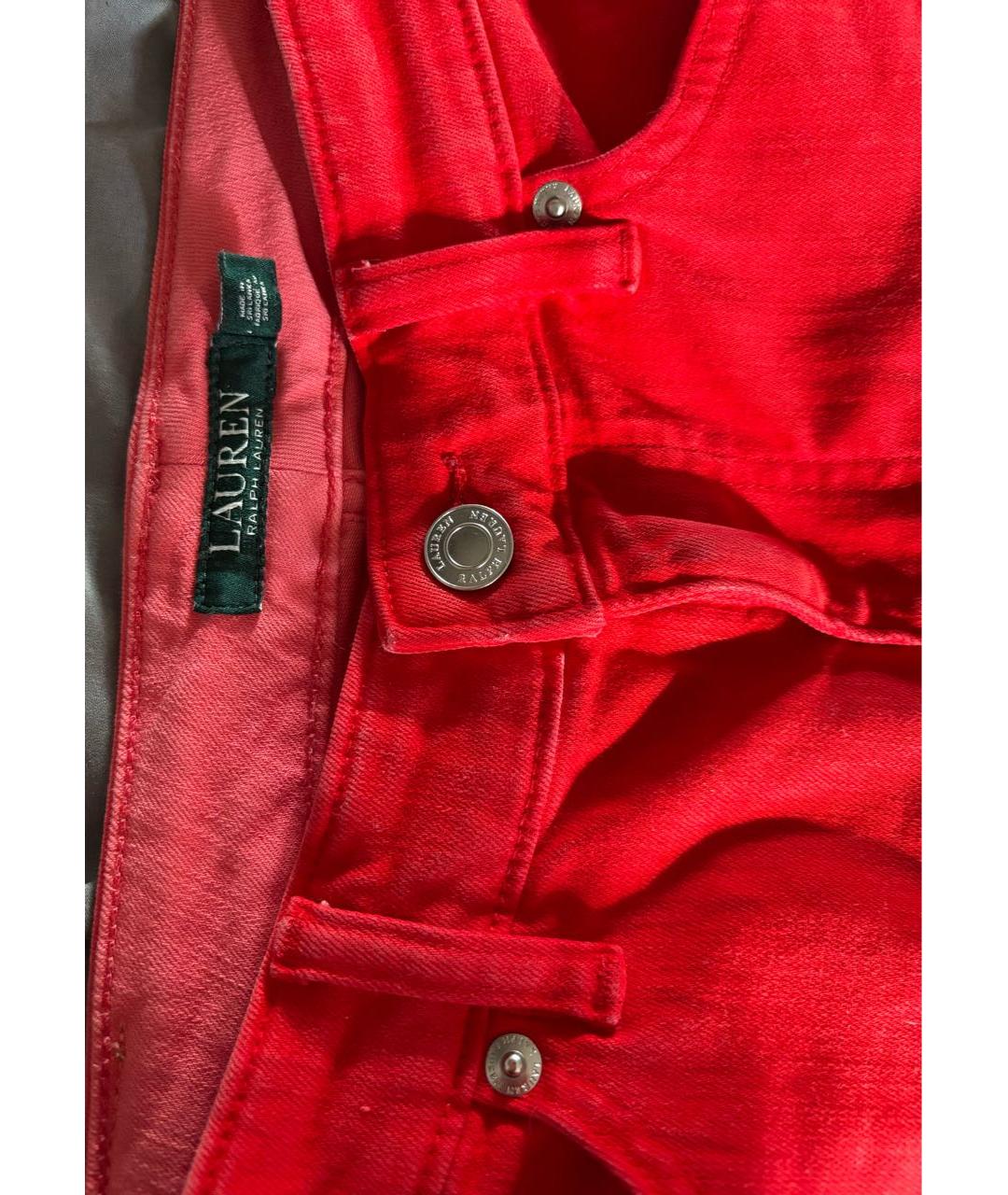 RALPH LAUREN Красные деним брюки узкие, фото 7