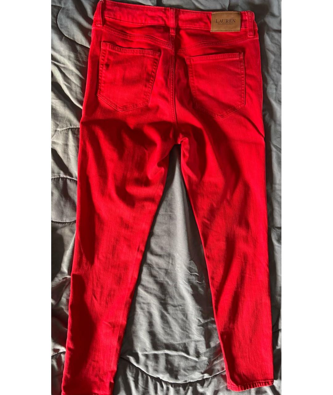 RALPH LAUREN Красные деним брюки узкие, фото 2