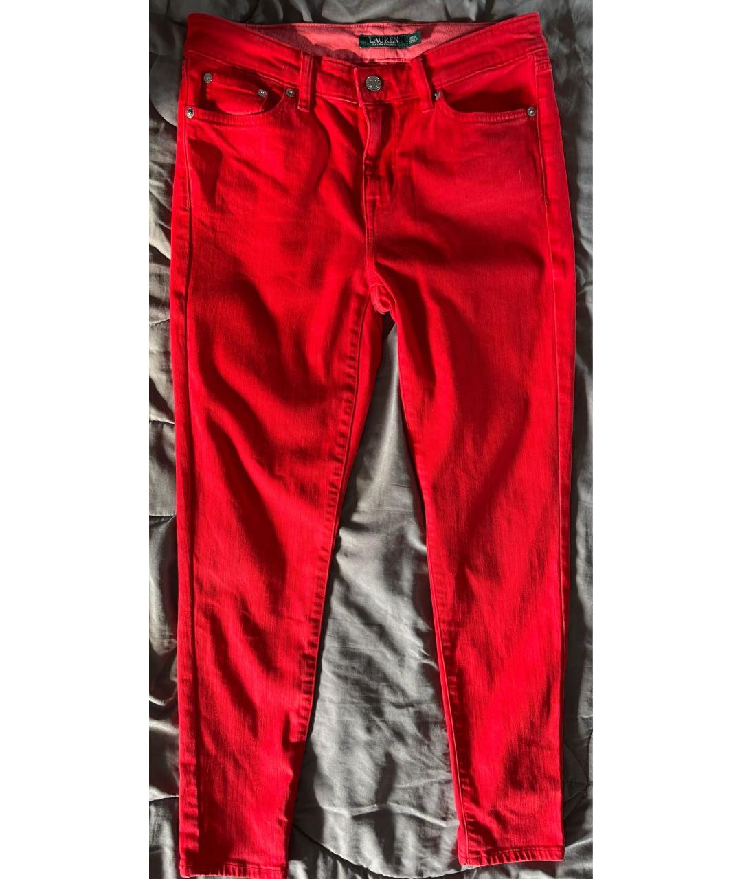 RALPH LAUREN Красные деним брюки узкие, фото 9
