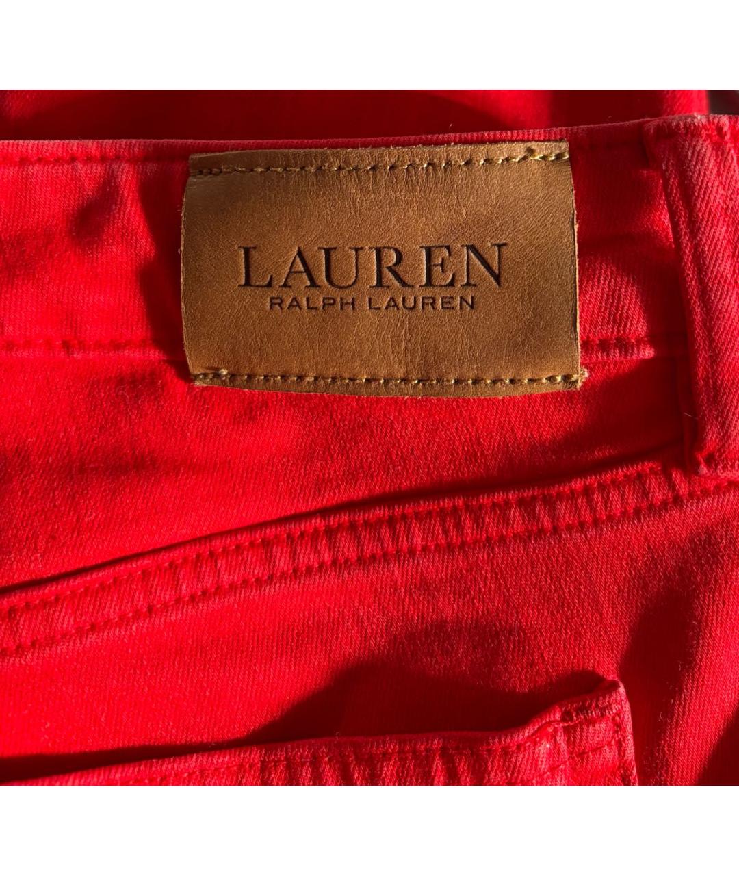 RALPH LAUREN Красные деним брюки узкие, фото 4