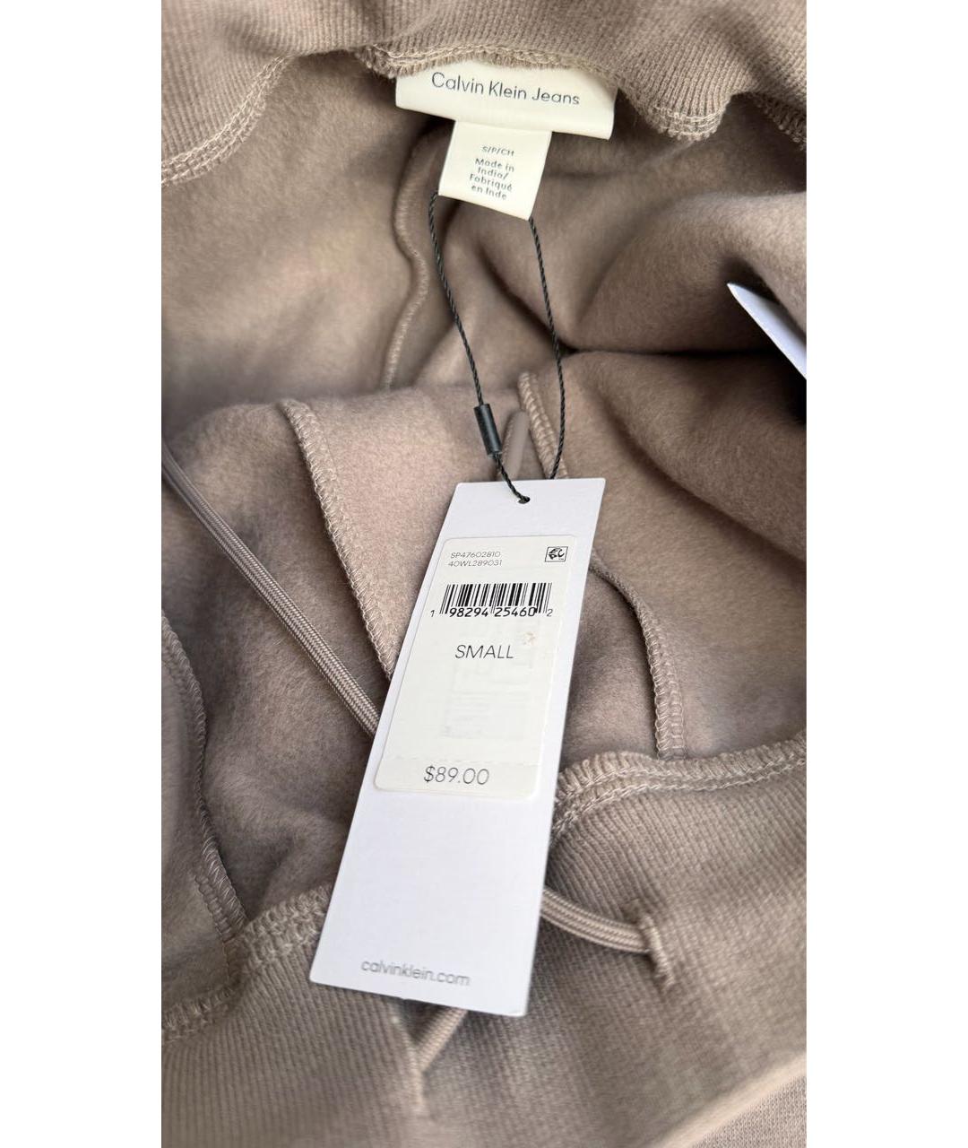 CALVIN KLEIN Серые хлопковые спортивные брюки и шорты, фото 6