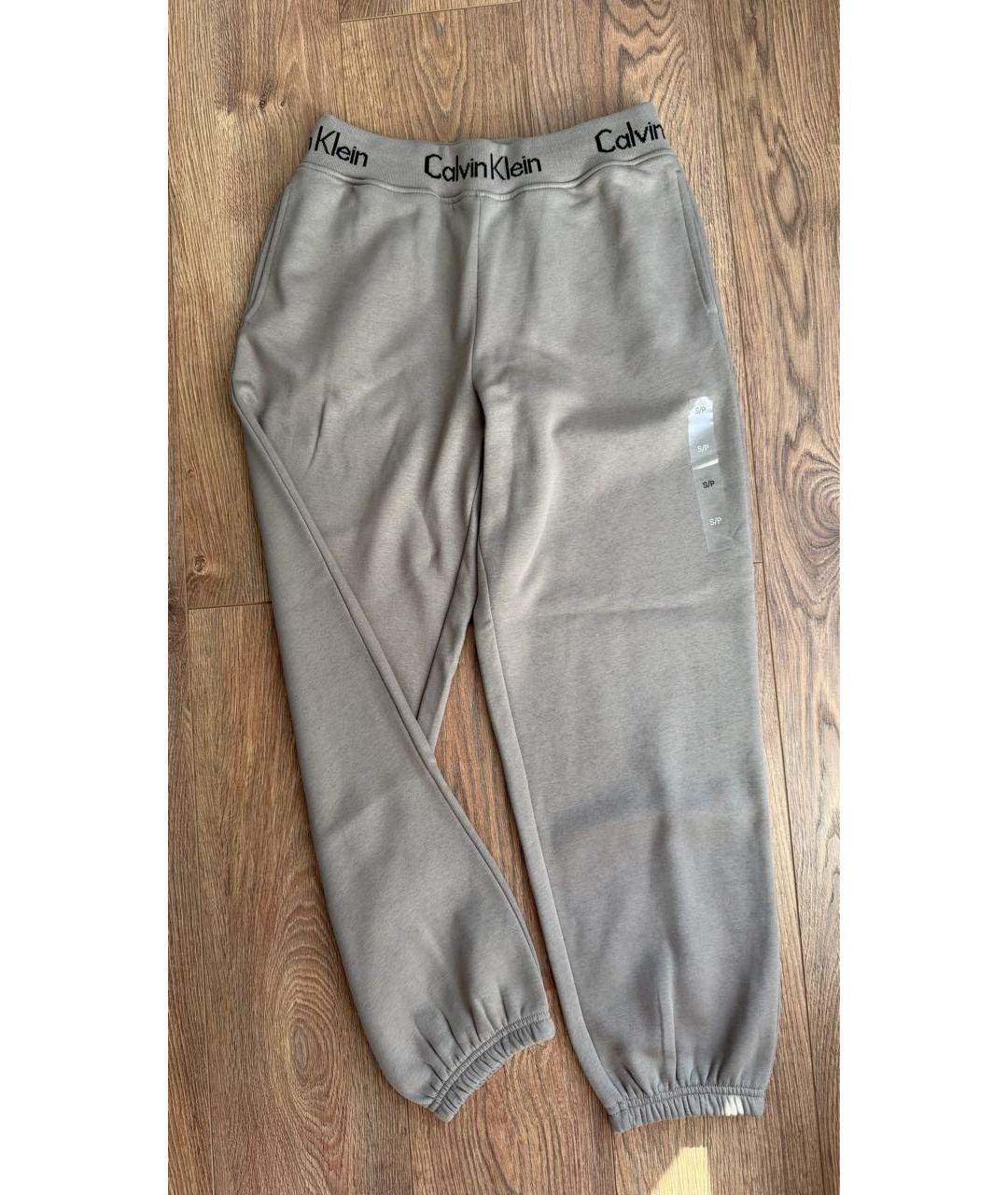 CALVIN KLEIN Серые хлопковые спортивные брюки и шорты, фото 2