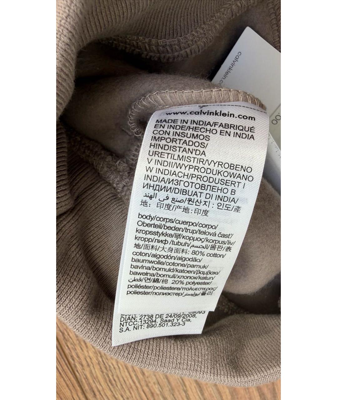 CALVIN KLEIN Серые хлопковые спортивные брюки и шорты, фото 5