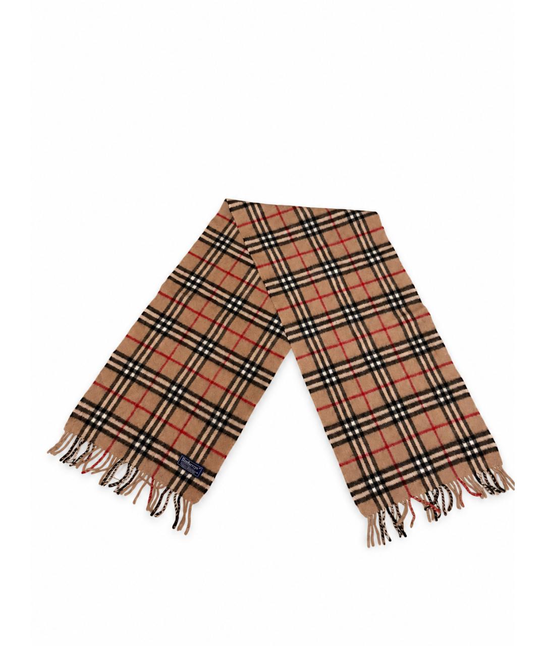 BURBERRY Бежевый шерстяной шарф, фото 5
