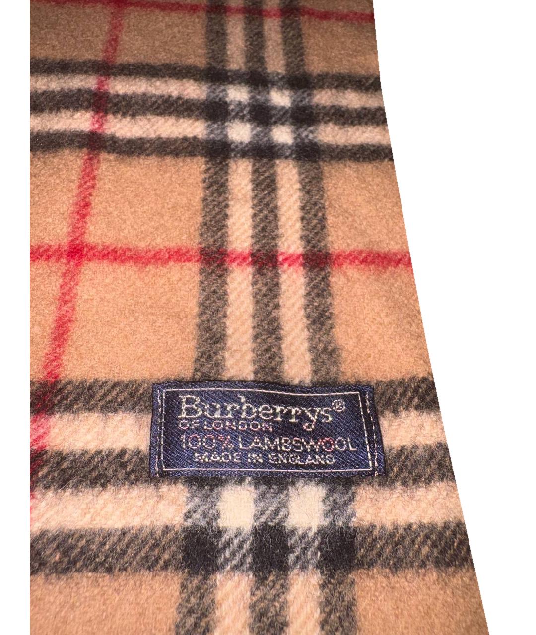 BURBERRY Бежевый шерстяной шарф, фото 4