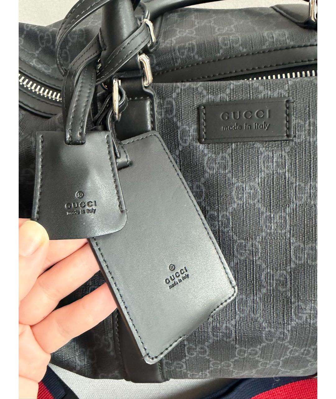 GUCCI Серая кожаная дорожная/спортивная сумка, фото 3
