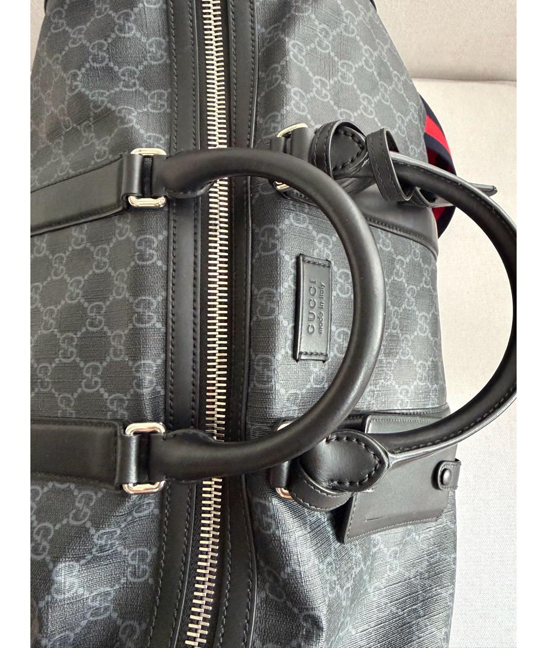 GUCCI Серая кожаная дорожная/спортивная сумка, фото 4