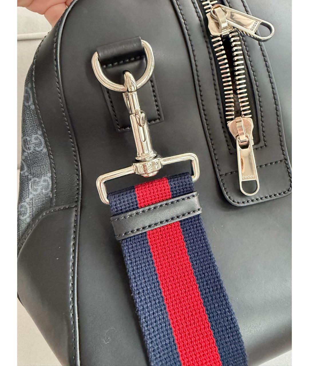 GUCCI Серая кожаная дорожная/спортивная сумка, фото 5