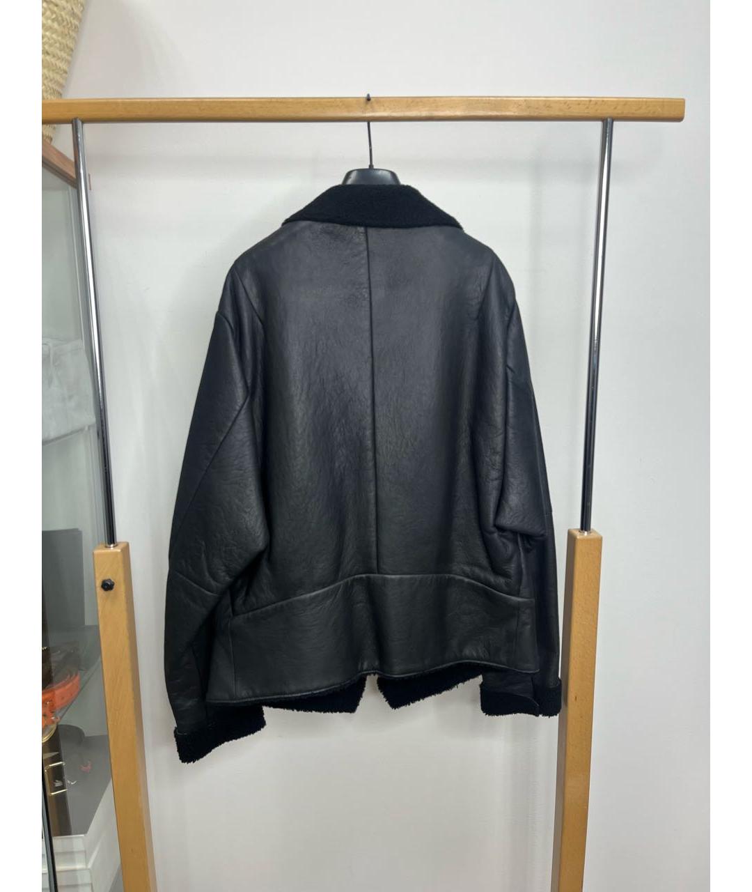 SAINT LAURENT Черная кожаная дубленка/шуба, фото 5