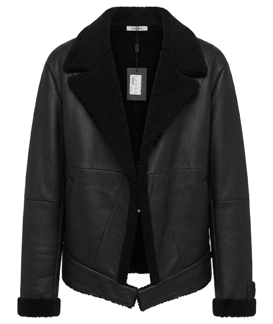 SAINT LAURENT Черная кожаная дубленка/шуба, фото 1