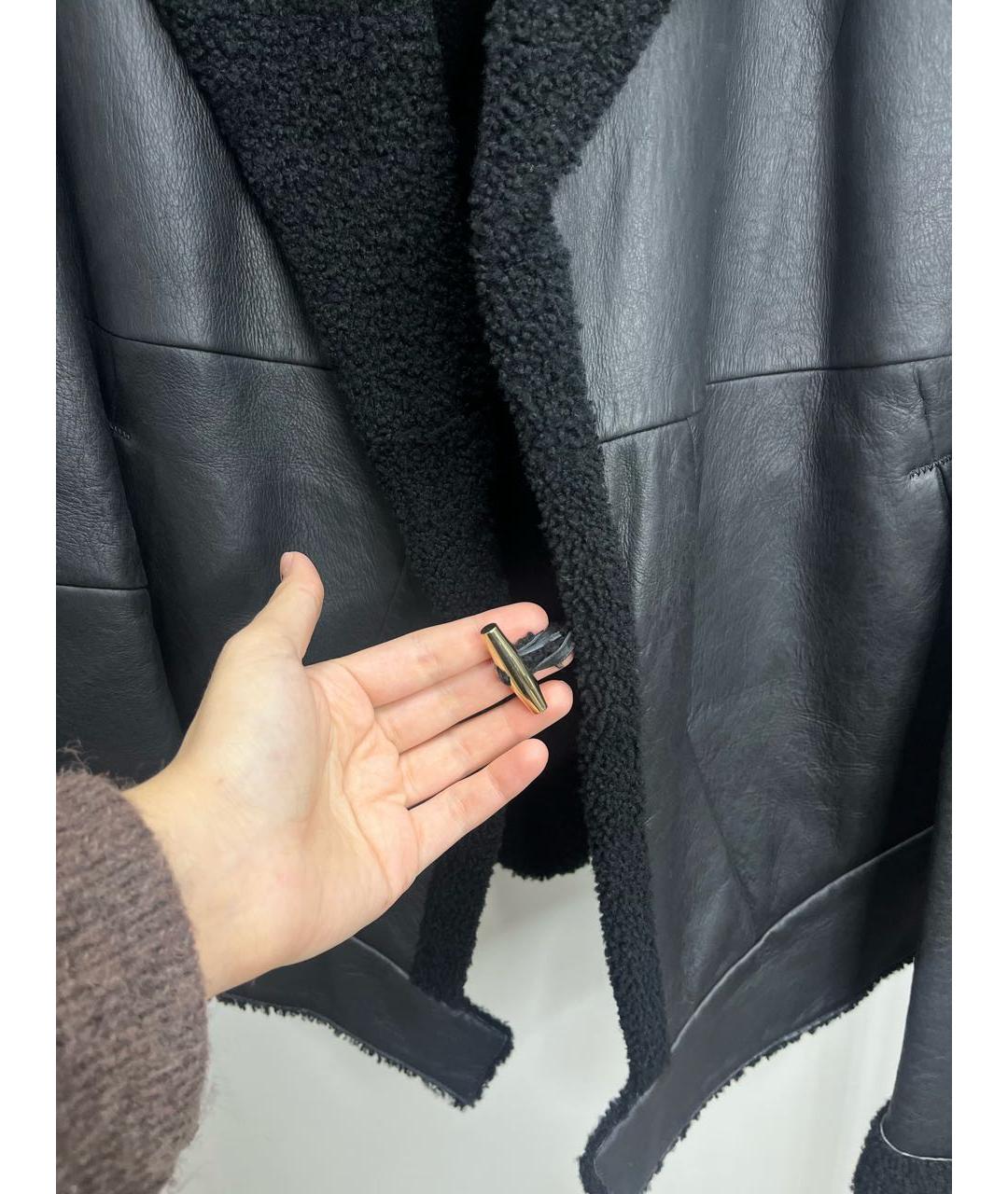 SAINT LAURENT Черная кожаная дубленка/шуба, фото 7