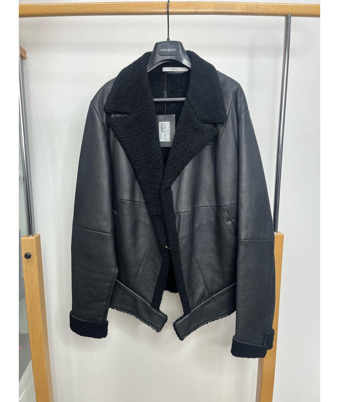SAINT LAURENT Черная кожаная дубленка/шуба, фото 8