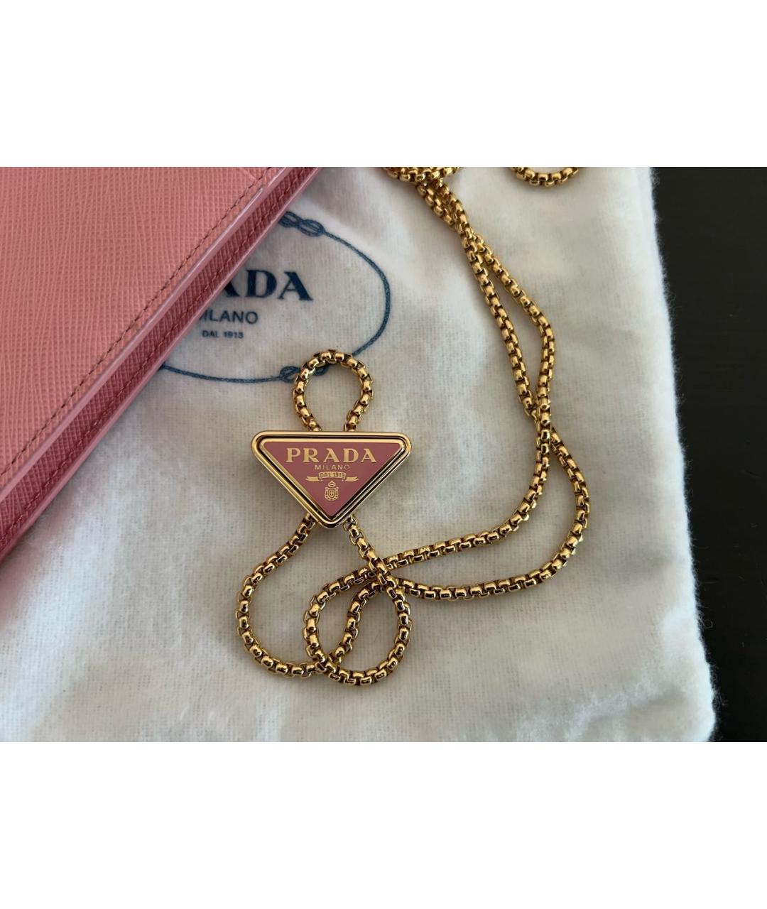 PRADA Розовый кожаный кошелек, фото 6