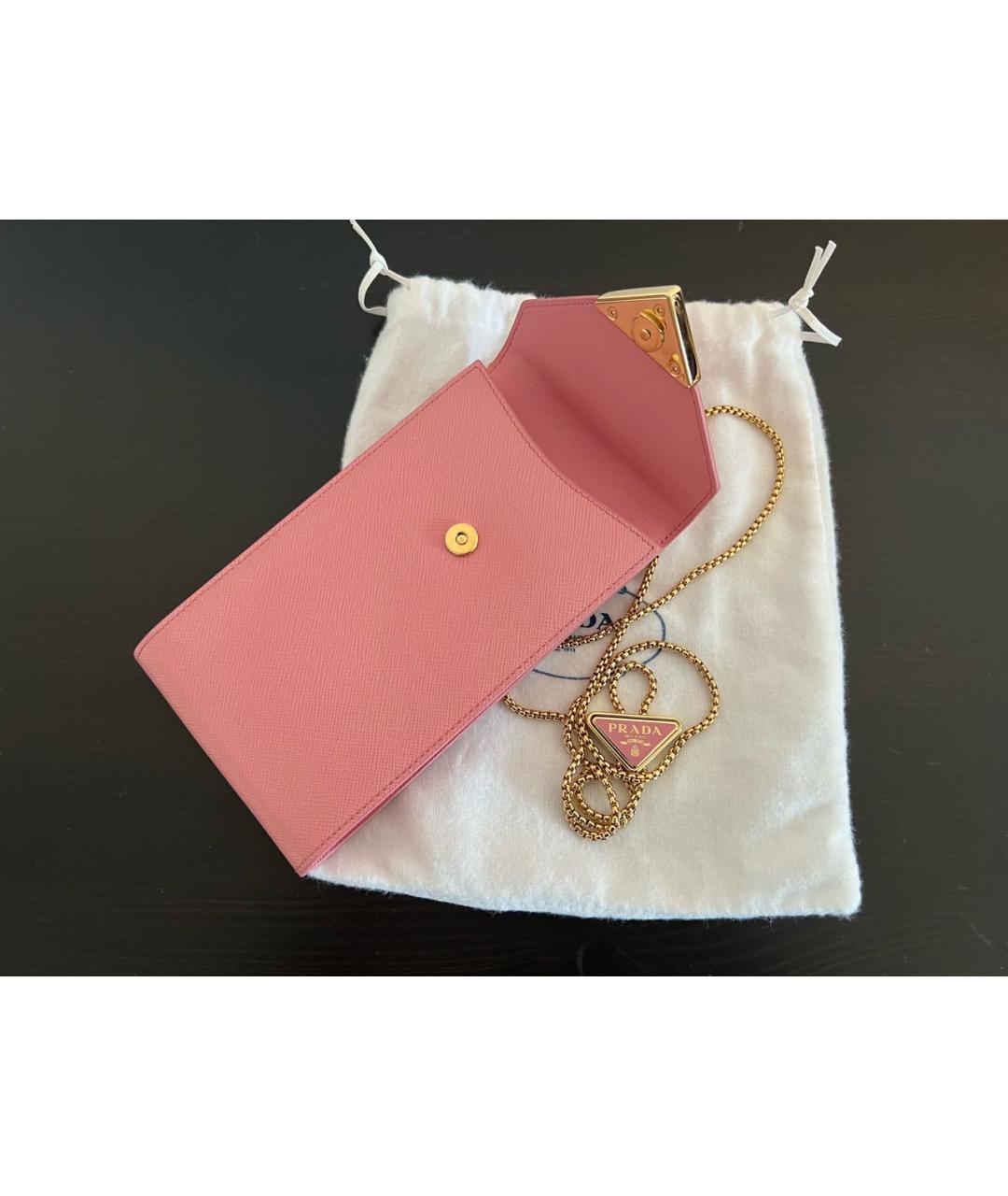 PRADA Розовый кожаный кошелек, фото 4