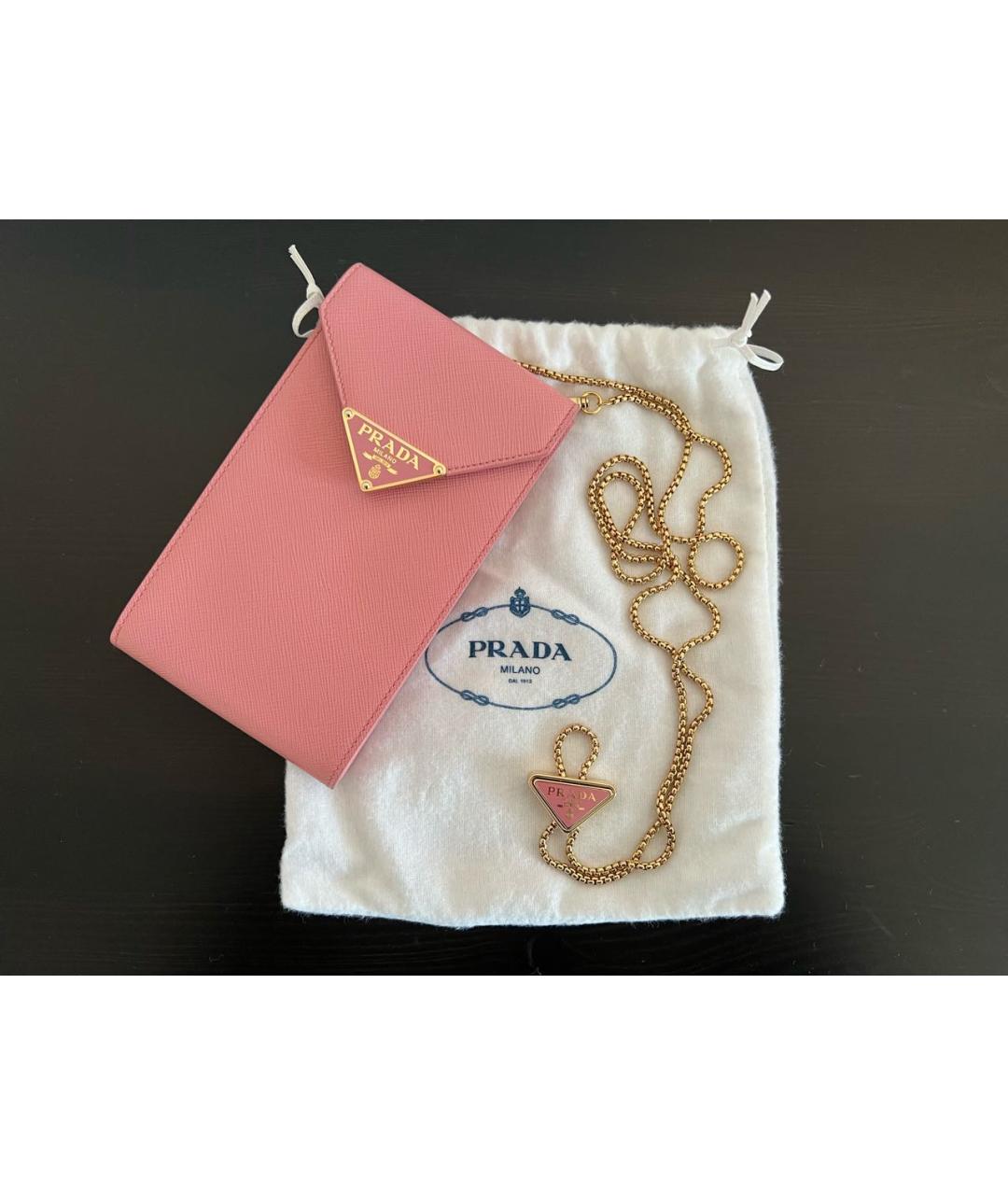 PRADA Розовый кожаный кошелек, фото 2