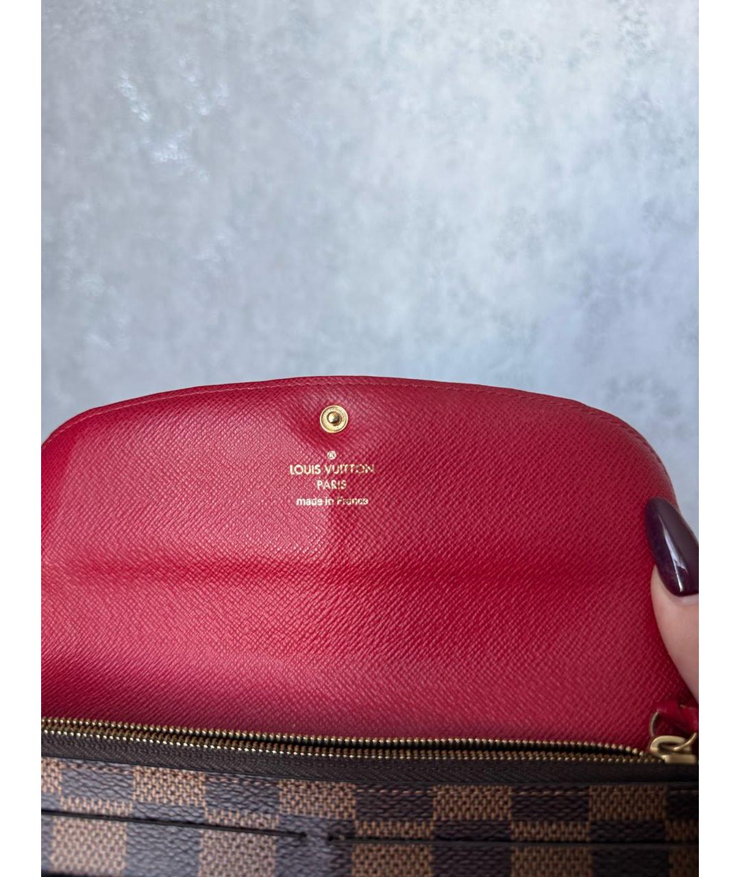 LOUIS VUITTON Коричневый кожаный кошелек, фото 6