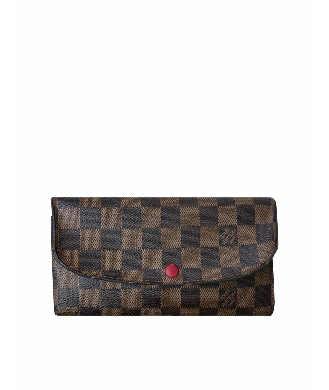 LOUIS VUITTON Коричневый кожаный кошелек, фото 1