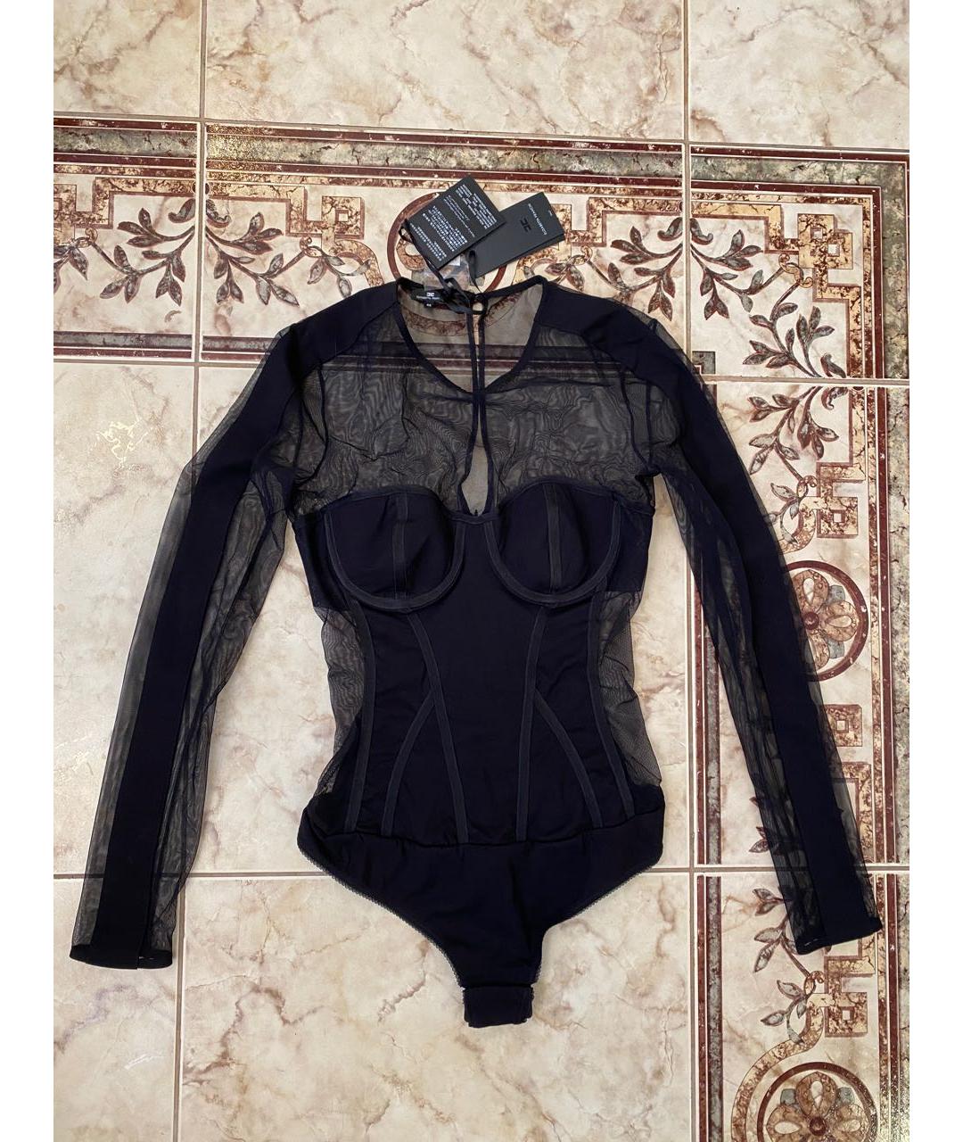 ELISABETTA FRANCHI Черная сетчатая блузы, фото 5