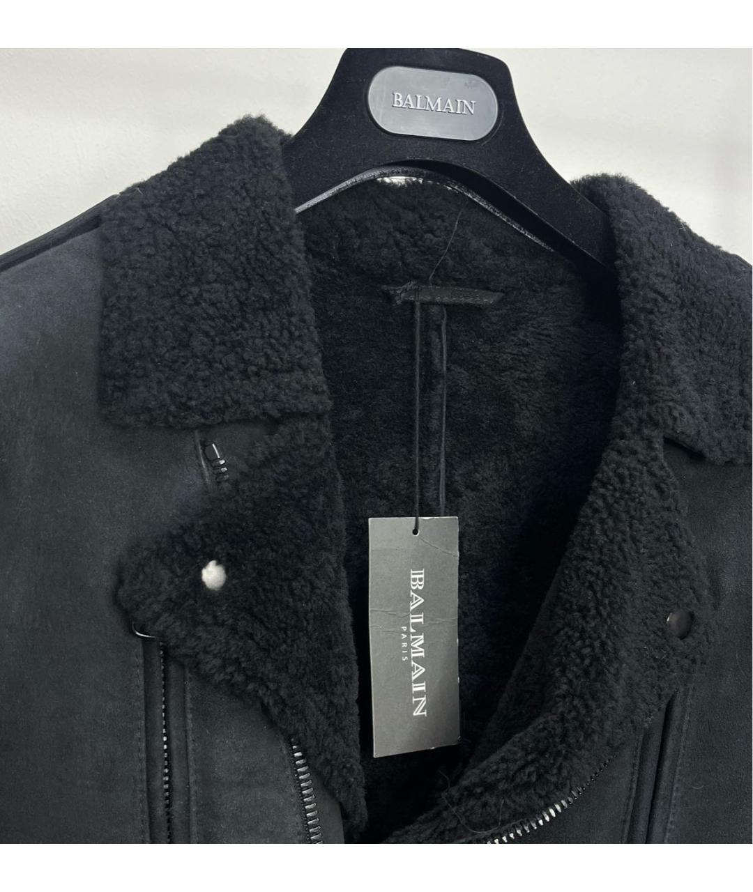 BALMAIN Черная замшевая дубленка/шуба, фото 2