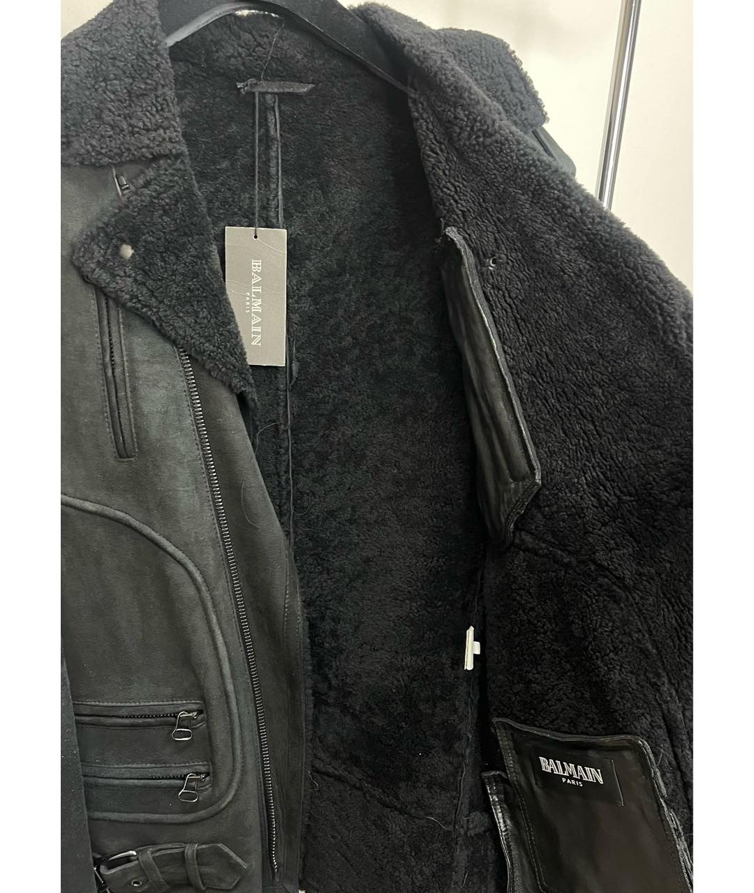 BALMAIN Черная замшевая дубленка/шуба, фото 4