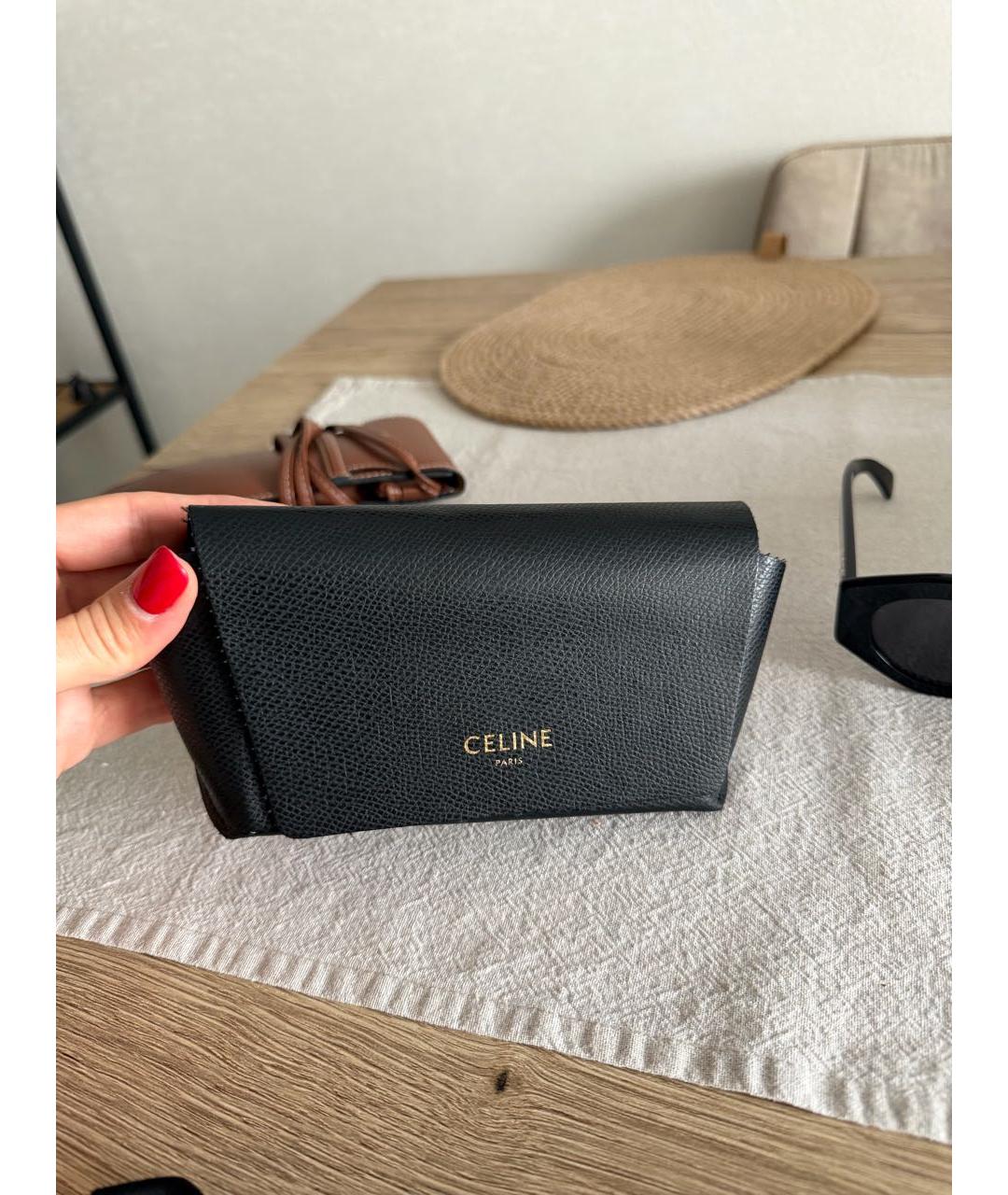 CELINE Черные пластиковые солнцезащитные очки, фото 4
