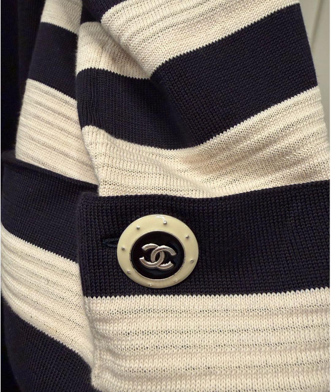 CHANEL Темно-синее хлопковое повседневное платье, фото 6