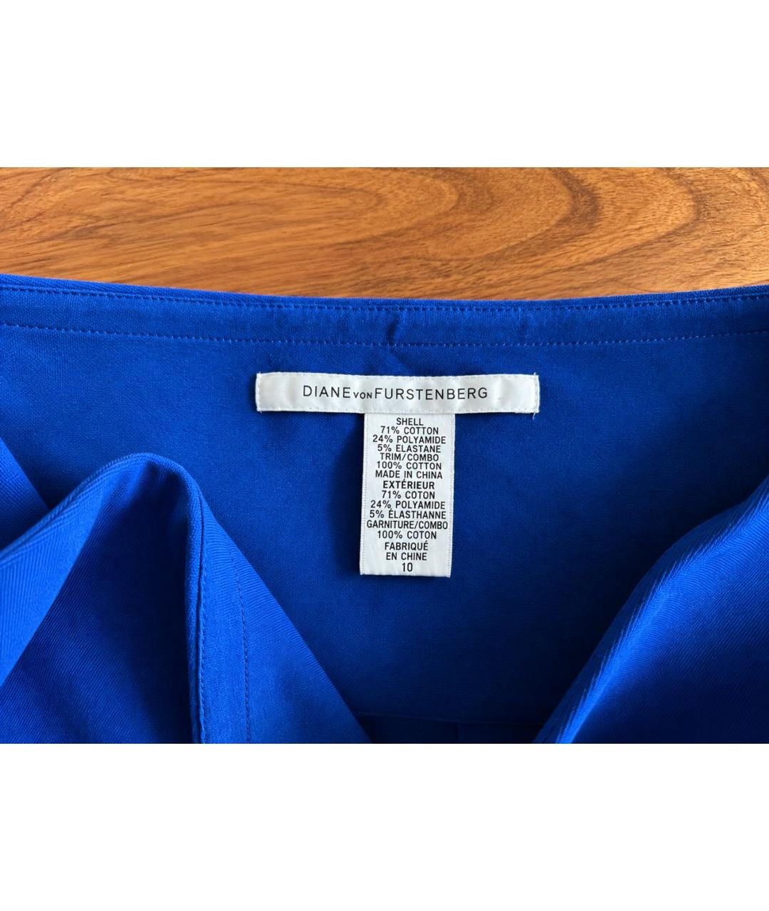 DIANE VON FURSTENBERG Синее хлопковое коктейльное платье, фото 3