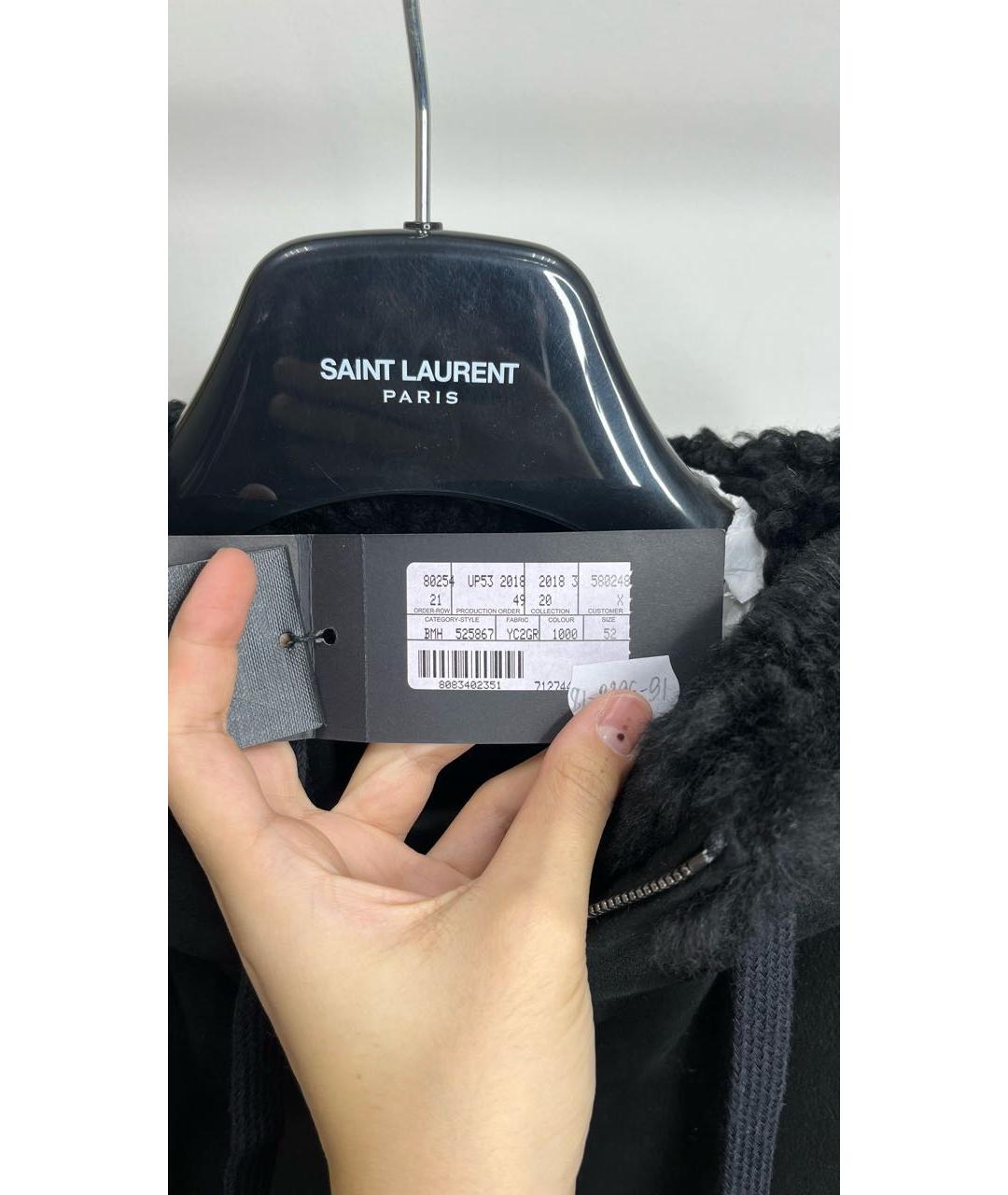 SAINT LAURENT Черная замшевая дубленка/шуба, фото 3