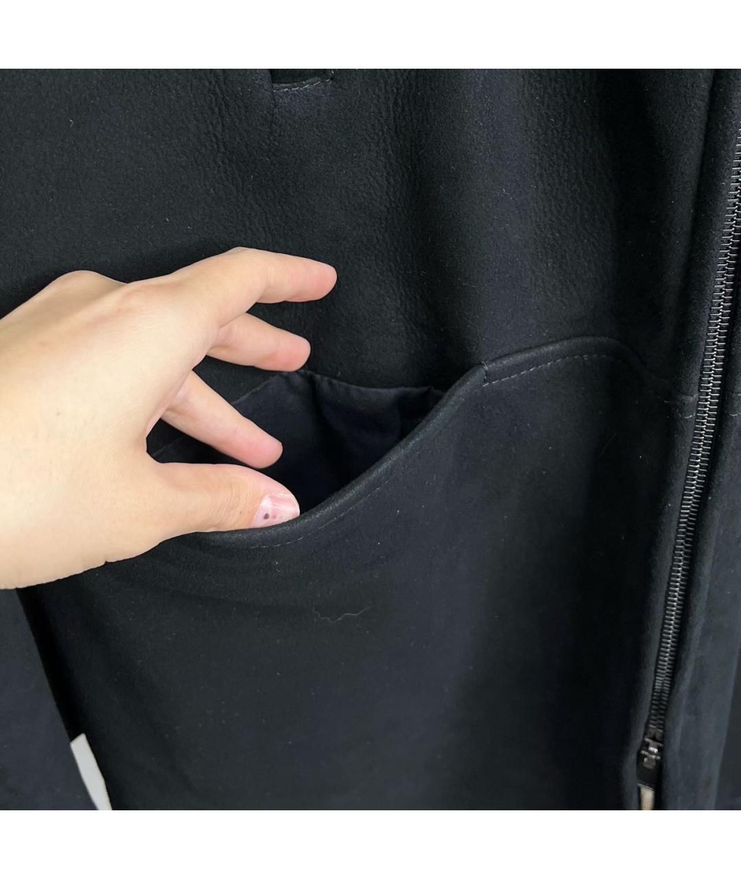 SAINT LAURENT Черная замшевая дубленка/шуба, фото 5