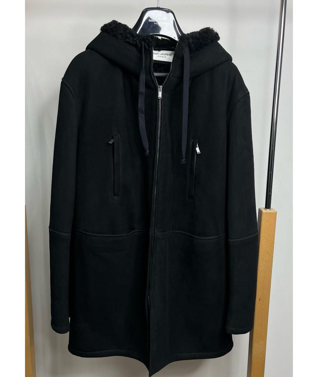 SAINT LAURENT Черная замшевая дубленка/шуба, фото 9