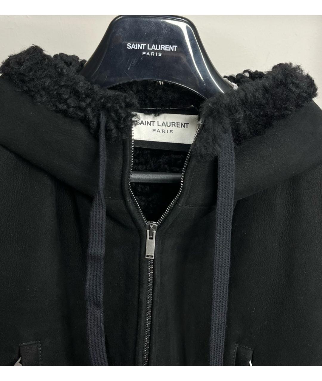 SAINT LAURENT Черная замшевая дубленка/шуба, фото 2