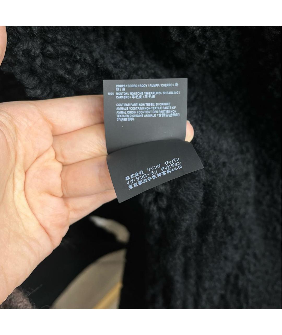 SAINT LAURENT Черная замшевая дубленка/шуба, фото 8