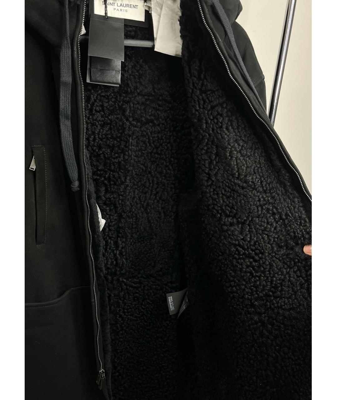 SAINT LAURENT Черная замшевая дубленка/шуба, фото 6