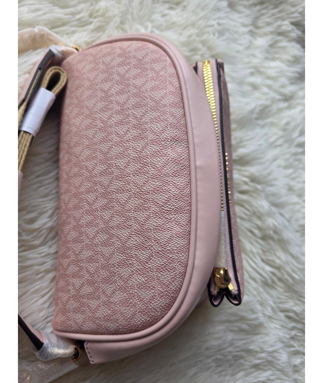 MICHAEL KORS Розовая поясная сумка из канвы, фото 8