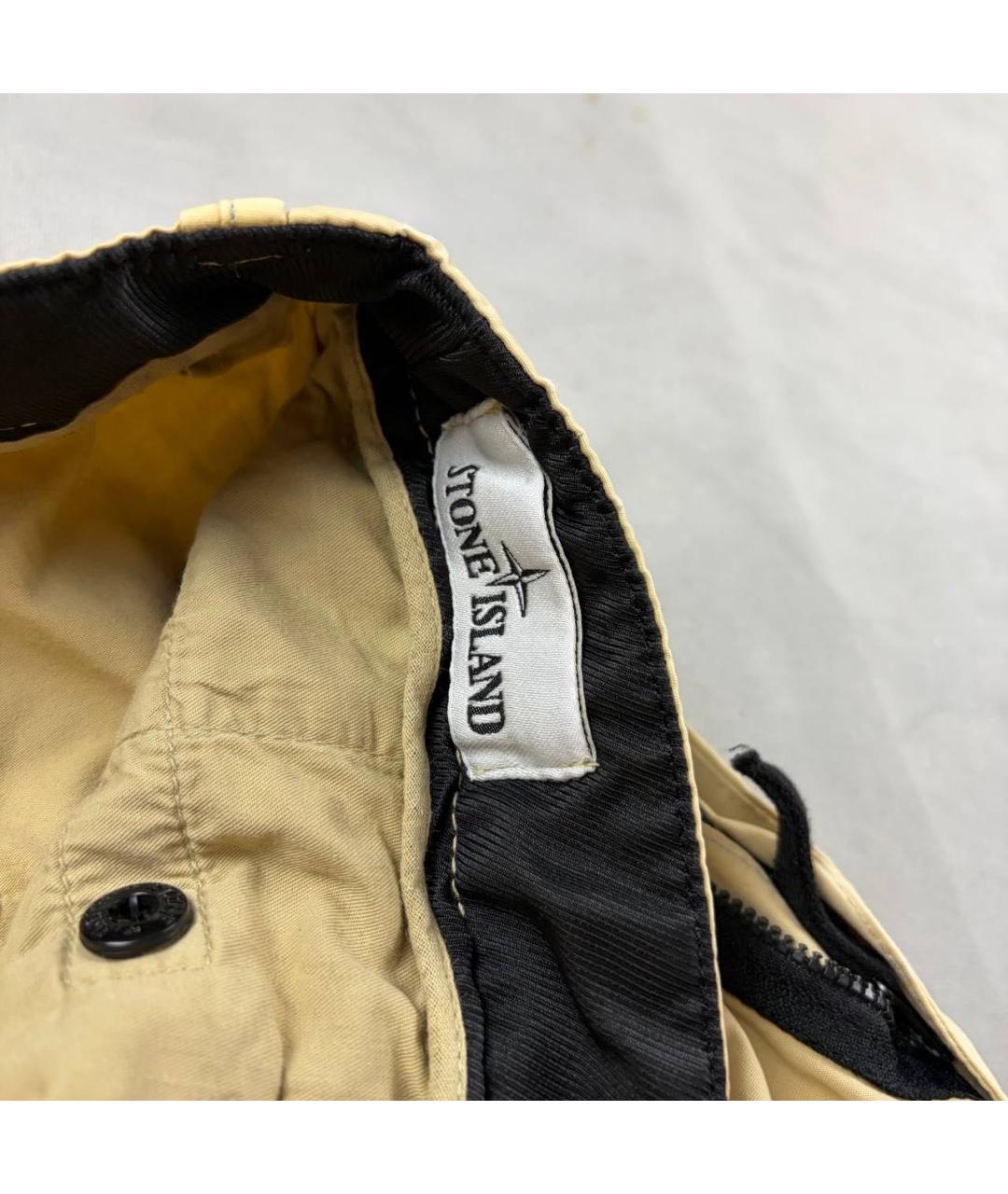 STONE ISLAND Бежевые хлопковые повседневные брюки, фото 5
