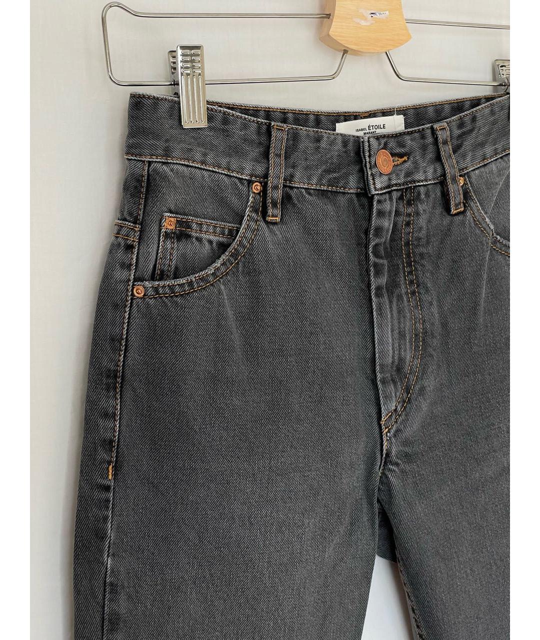 ISABEL MARANT ETOILE Серые хлопковые джинсы слим, фото 3