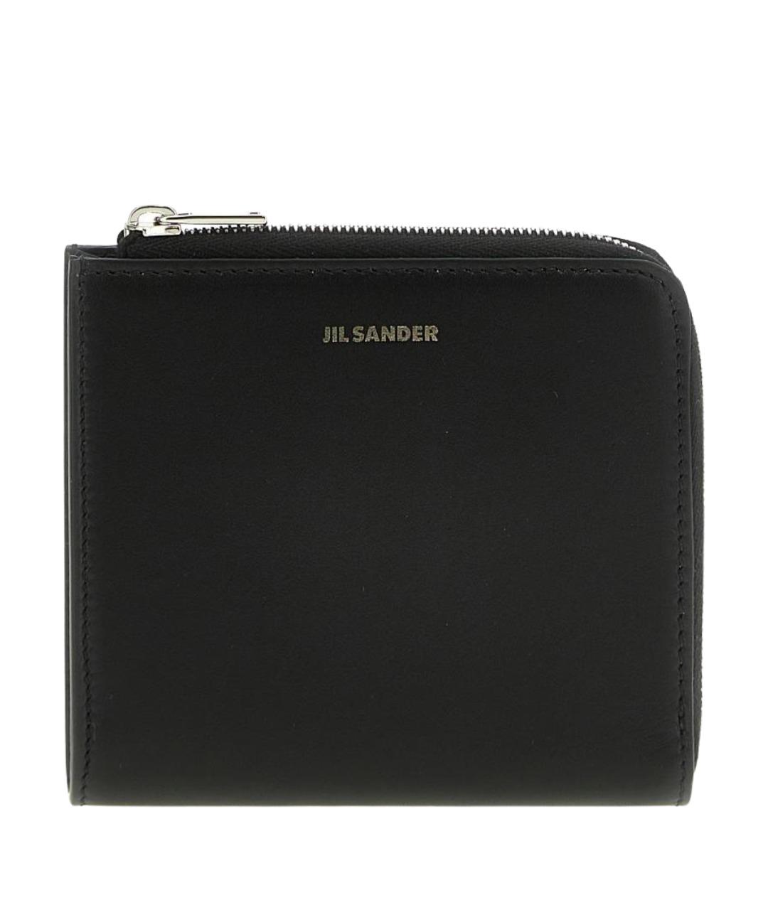 JIL SANDER Черный кожаный кошелек, фото 1