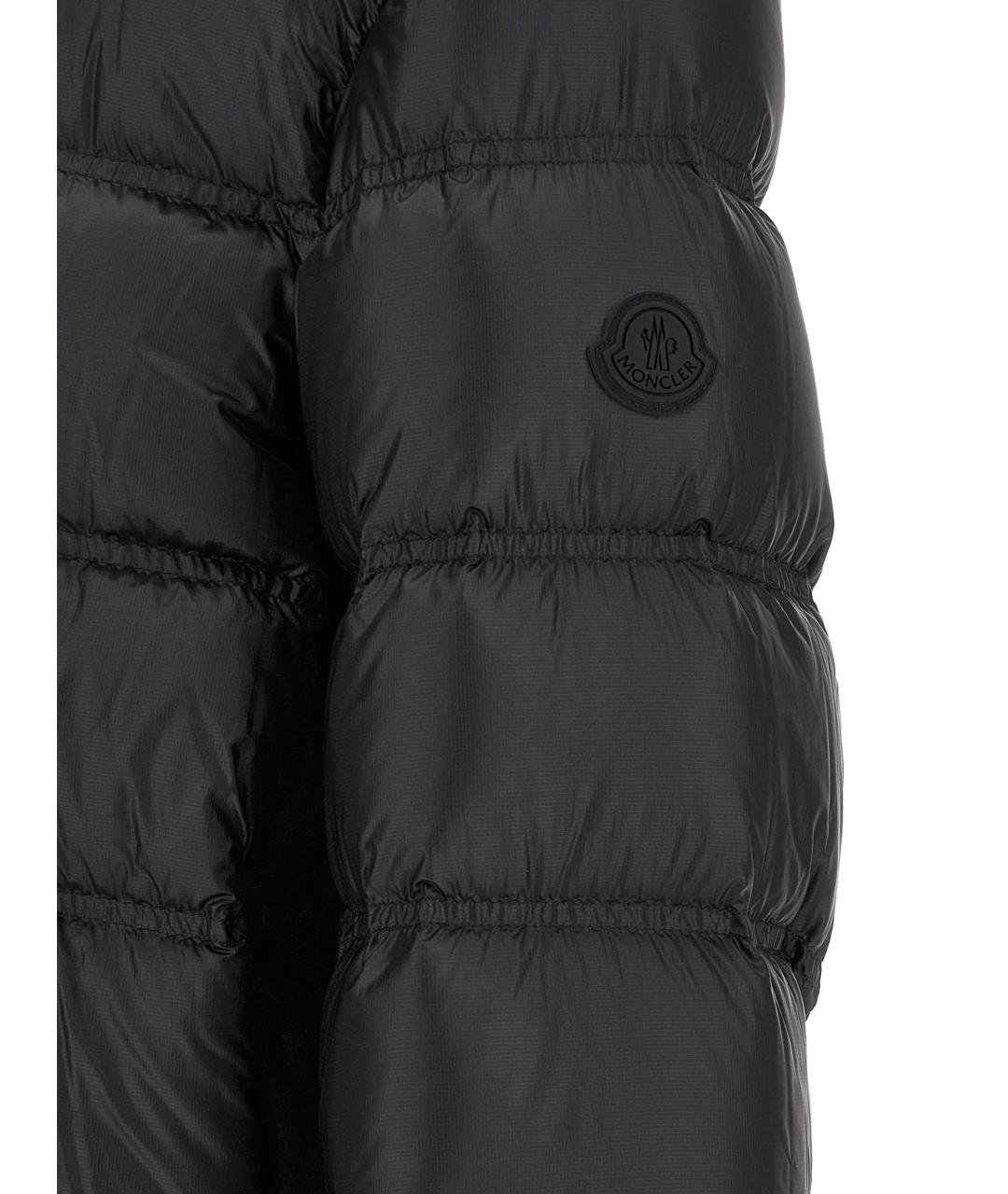 MONCLER Черный полиамидовый пуховик, фото 5