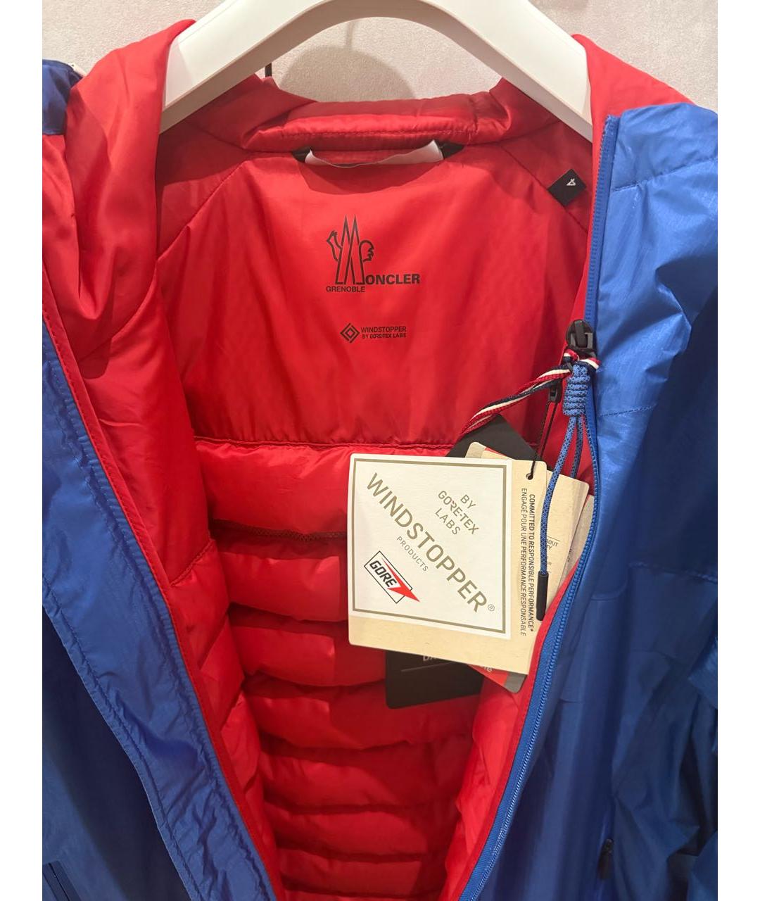 MONCLER GRENOBLE Синяя нейлоновая куртка, фото 3