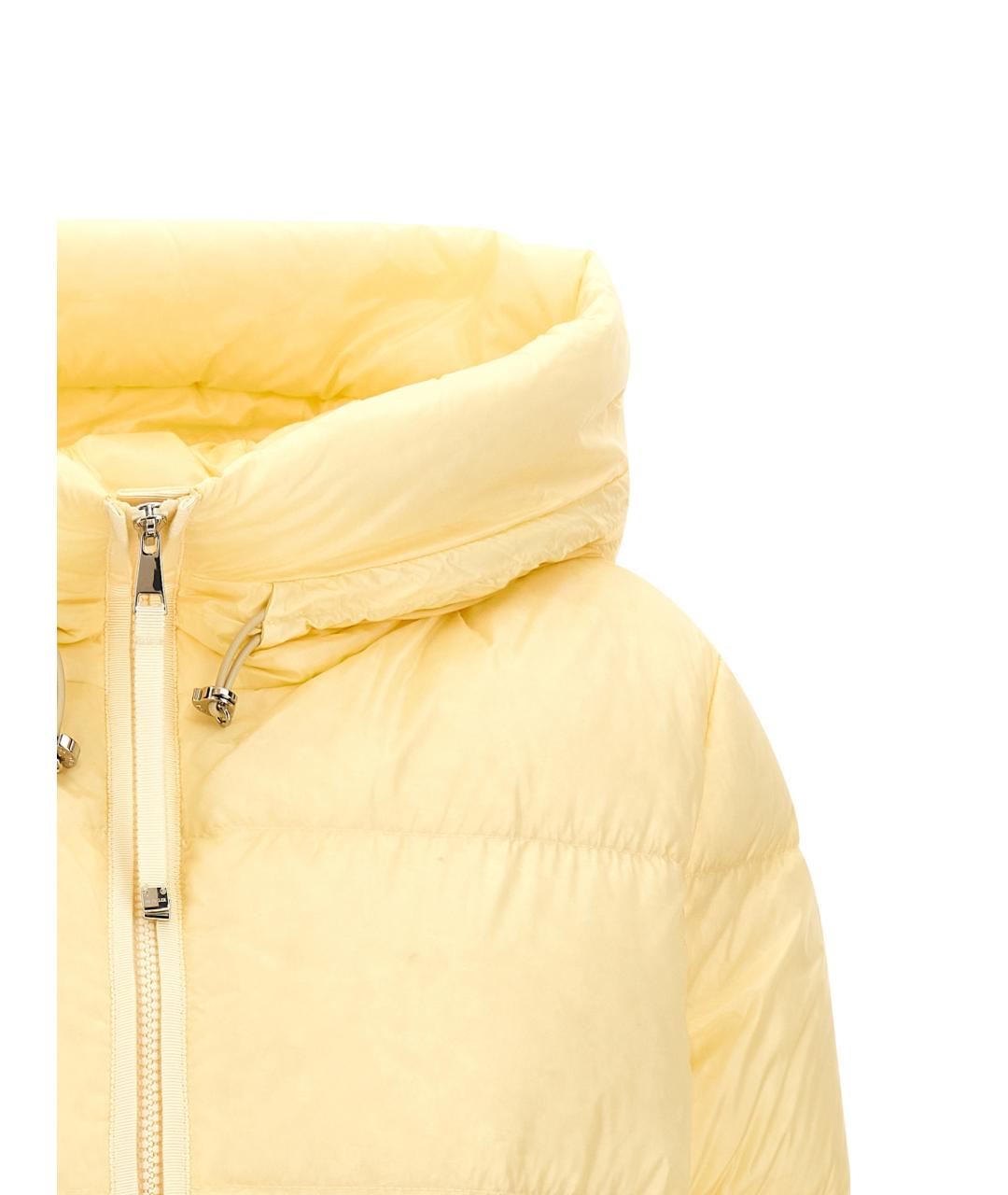 MONCLER Желтый полиамидовый пуховик, фото 3